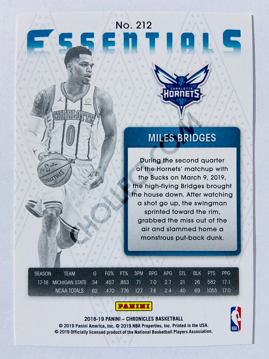Miles Bridges - Charlotte Hornets 2018-19 Panini Chronicles Essentials Pink Parallel RC Rookie #212