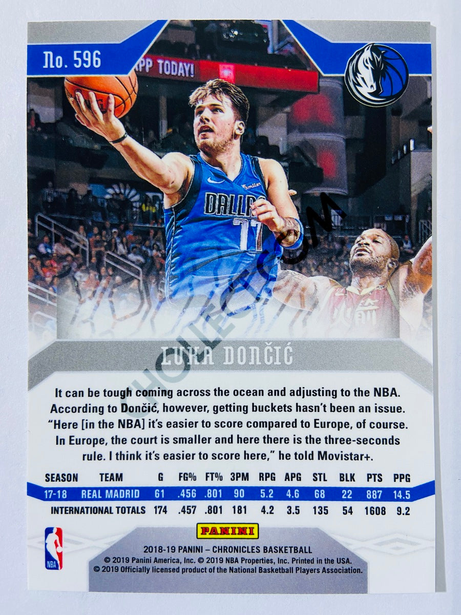 Luka Doncic - Dallas Mavericks 2018-19 Panini Chronicles Phoenix RC Rookie  #596