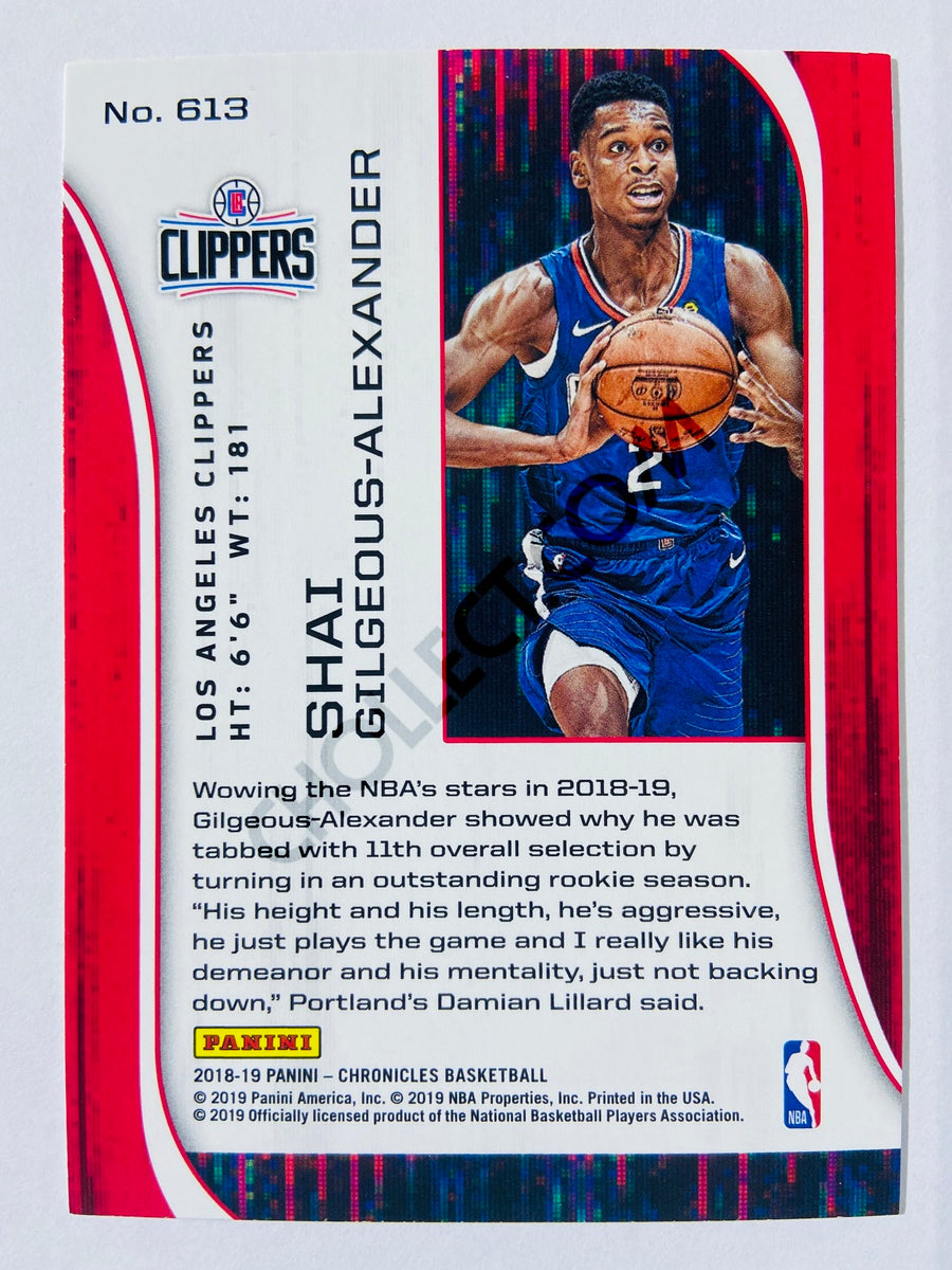 Shai Gilgeous-Alexander - Los Angeles Clippers 2018-19 Panini Chronicles Rookies & Stars RC Rookie #613