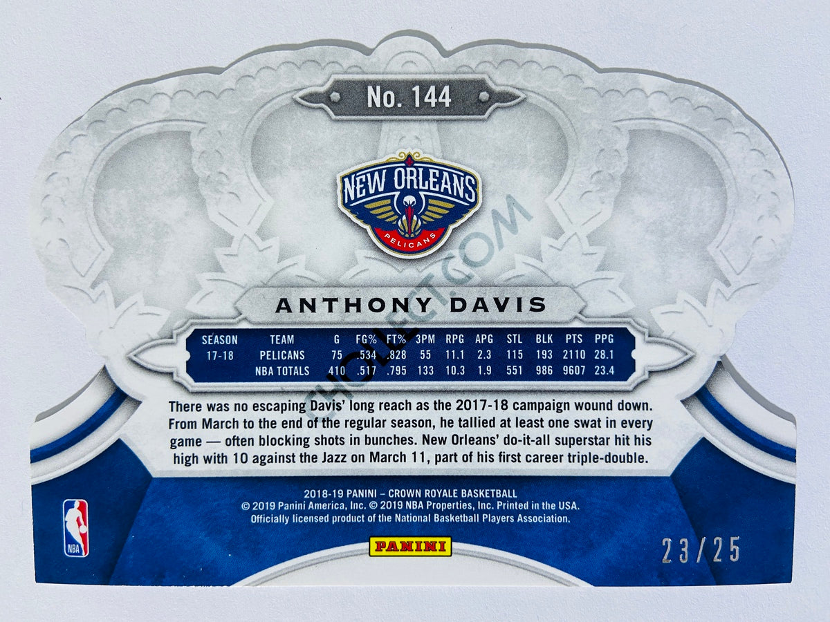 Anthony Davis - New Orleans Pelicans 2018-19 Panini Crown Royale #144 Purple Parallel 23/25