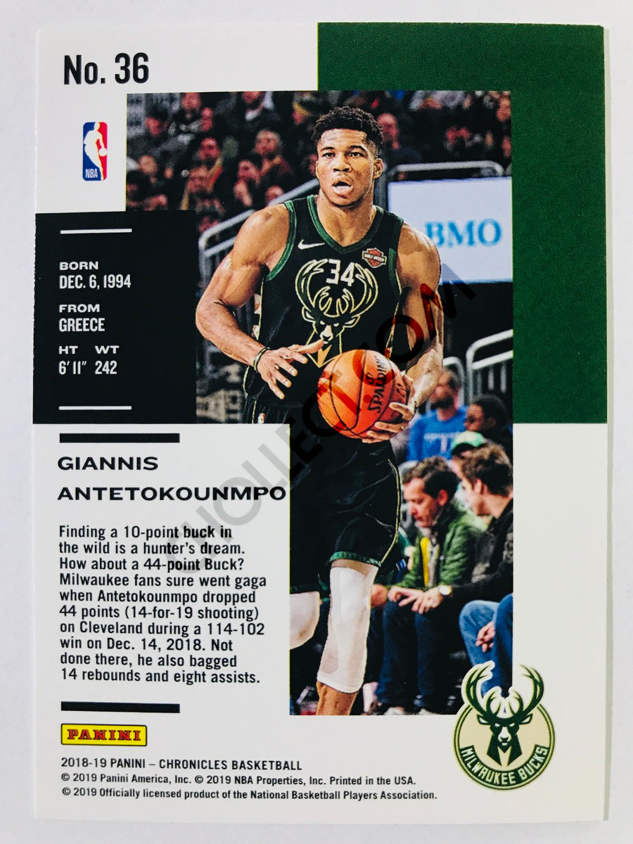 Giannis Antetokounmpo - Milwaukee Bucks 2018-19 Panini Chronicles #36