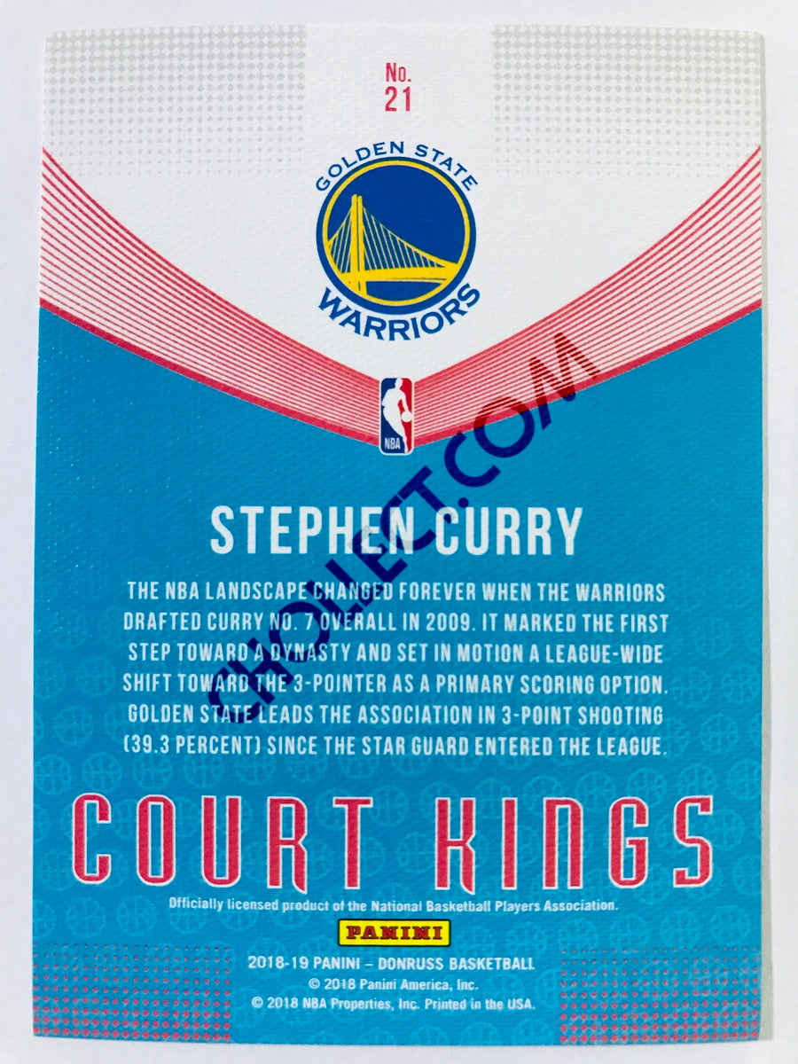 Stephen Curry - Golden State Warriors 2018-19 Panini Donruss Court Kings Insert #21