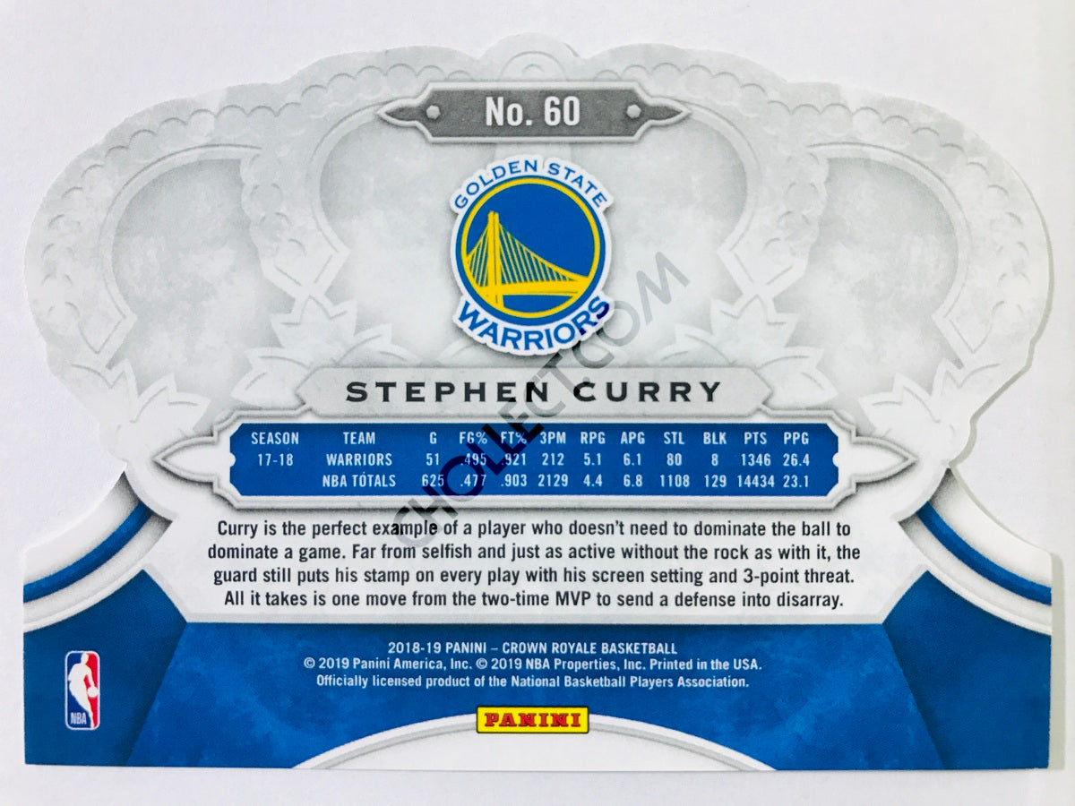 Stephen Curry - Golden State Warriors 2018-19 Panini Crown Royale #60