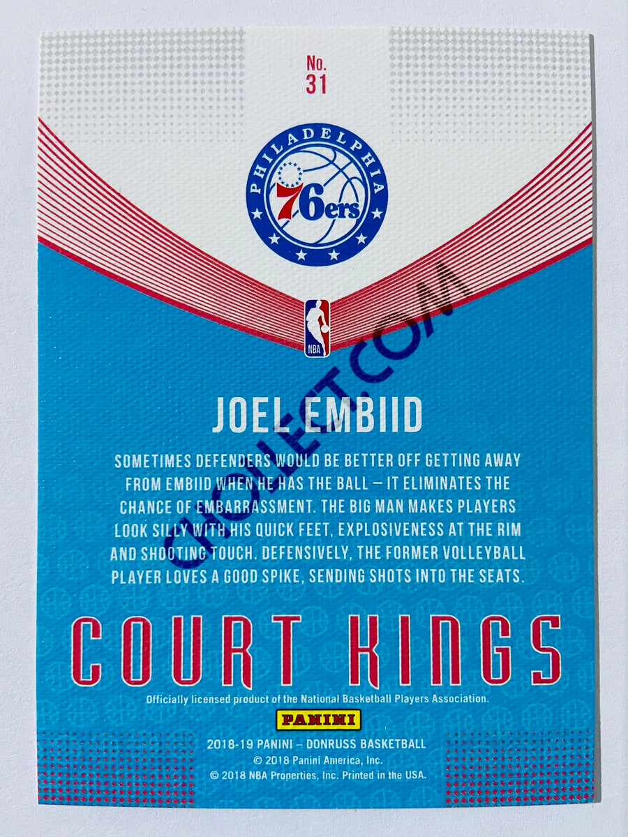 Joel Embiid - Philadelphia 76ers 2018-19 Panini Donruss Court Kings Insert #31