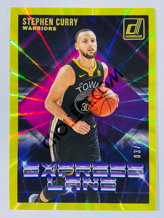 Stephen Curry - Golden State Warriors 2018-19 Panini Donruss Yellow Laser Parallel #18 | 03/25