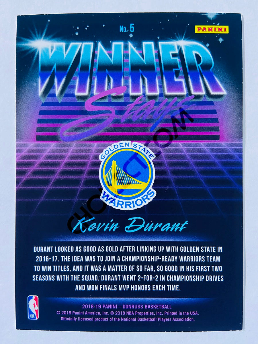 Kevin Durant - Golden State Warriors 2018-19 Panini Donruss Winner Stays Insert #5