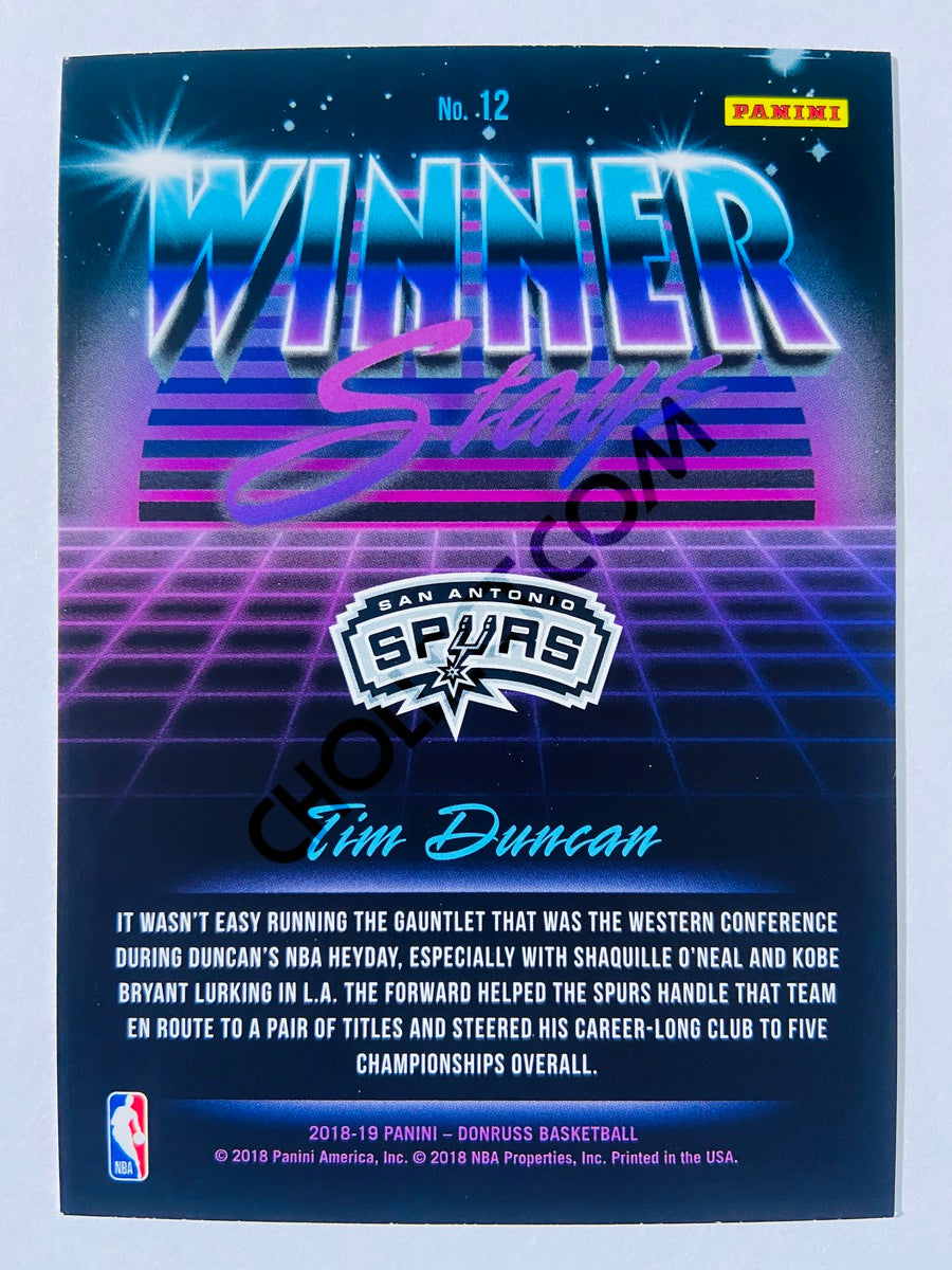 Tim Duncan - San Antonio Spurs 2018-19 Panini Donruss Winner Stays #12