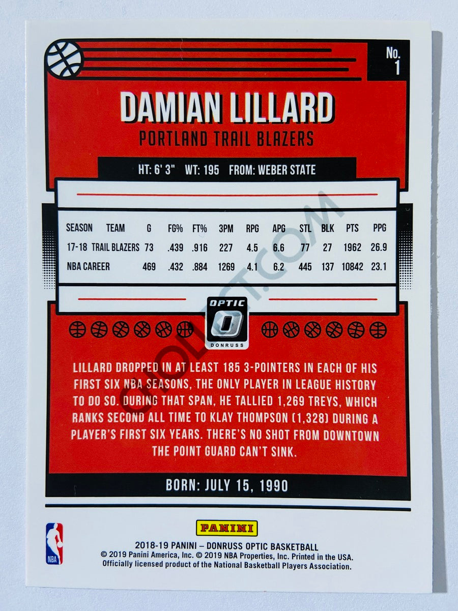 Damian Lillard - Portland Trail Blazers 2018-19 Panini Donruss Optic #1