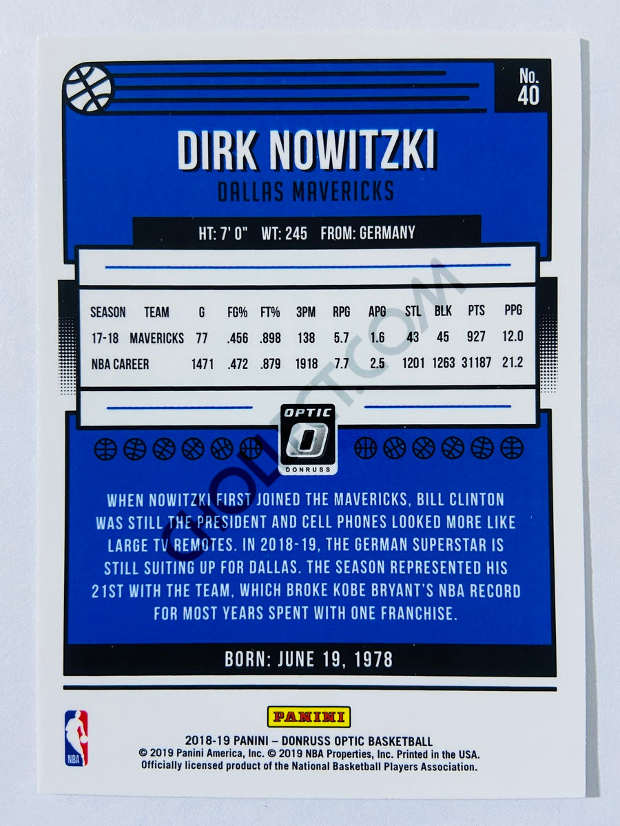 Dirk Nowitzki - Dallas Mavericks 2018-19 Panini Donruss Optic #40