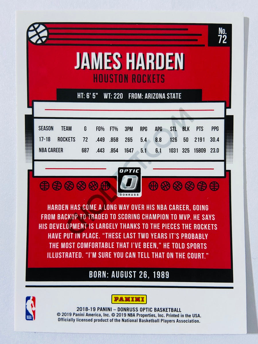 James Harden - Houston Rockets 2018-19 Panini Donruss Optic #72