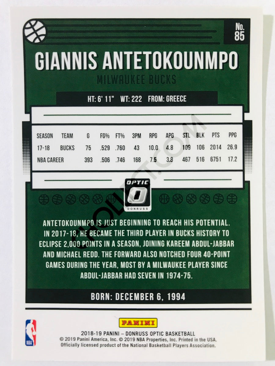 Giannis Antetokounmpo - Milwaukee Bucks 2018-19 Panini Donruss Optic #85