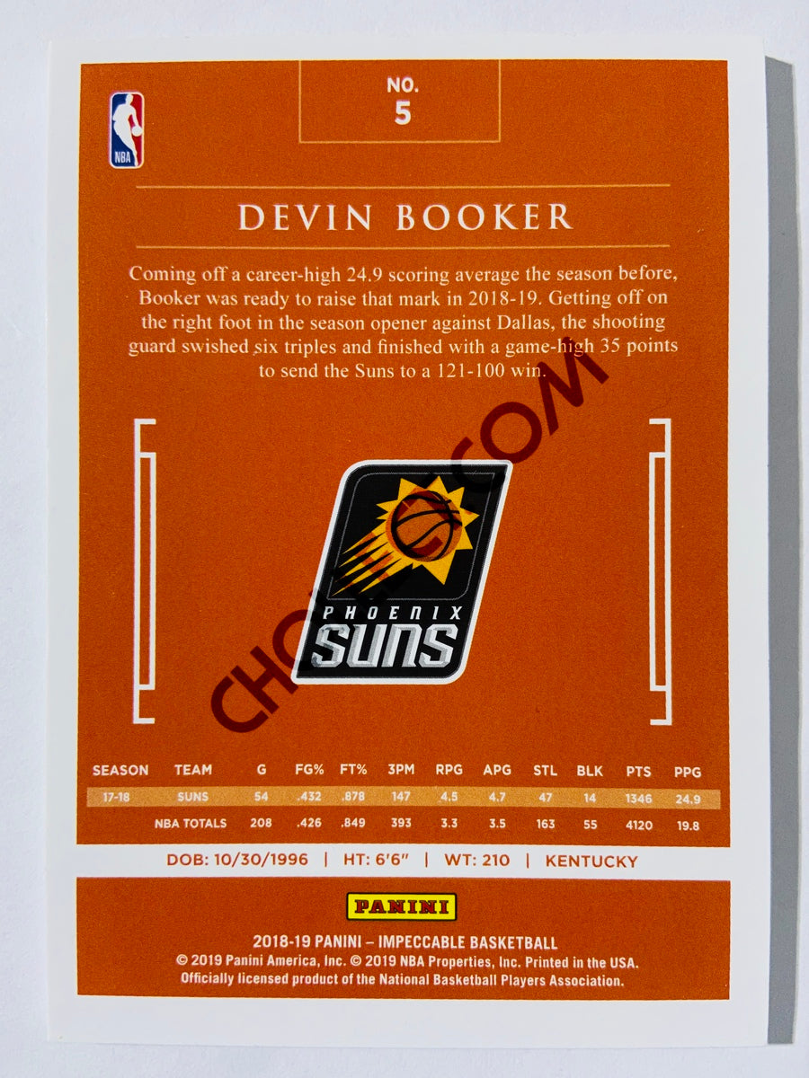 Devin Booker - Phoenix Suns 2018-19 Panini Impeccable Gold #5 | 32/35