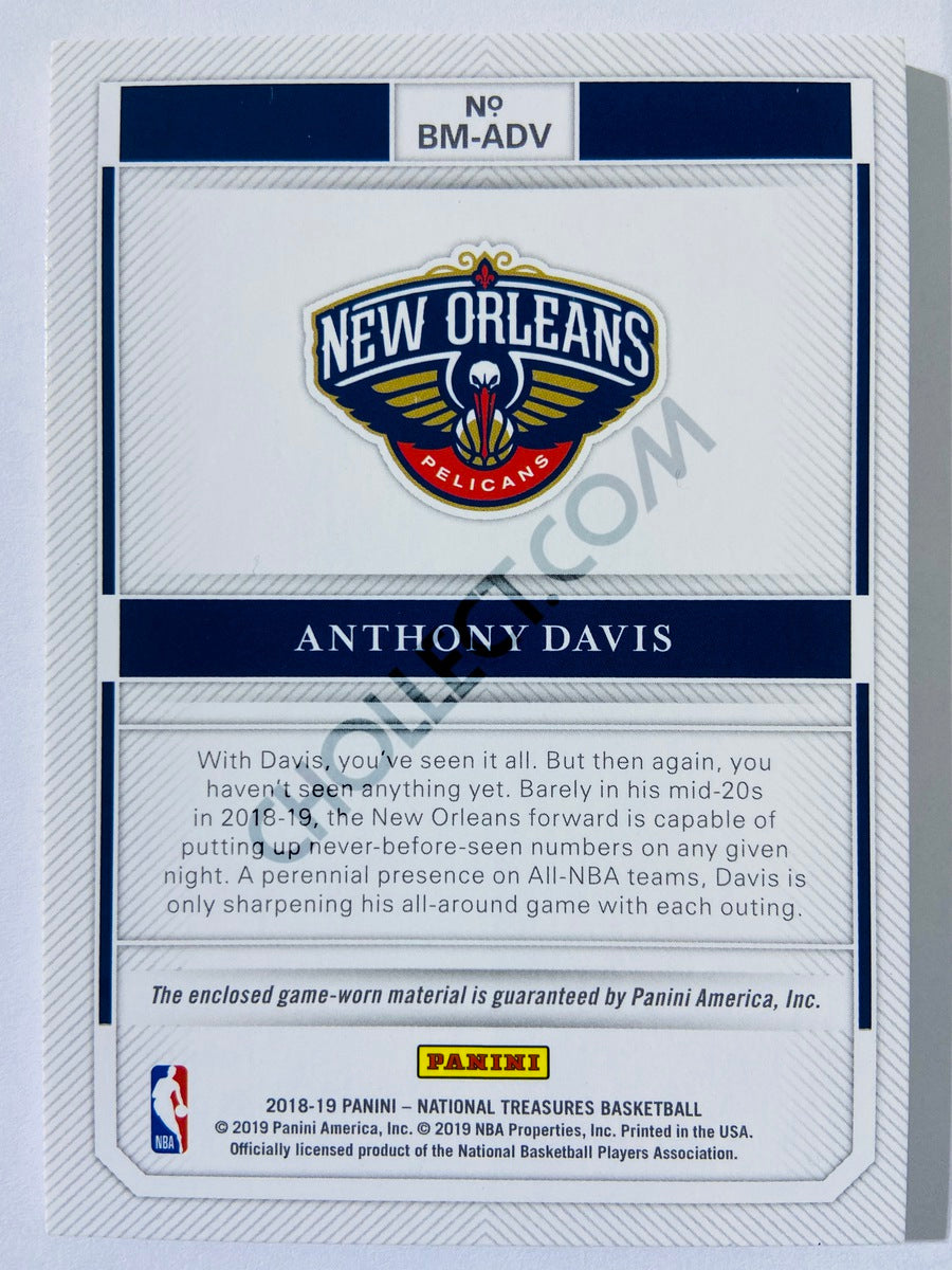 Anthony Davis - New Orleans Pelicans 2018-19 Panini National Treasures #23 Biography Materials 53/99