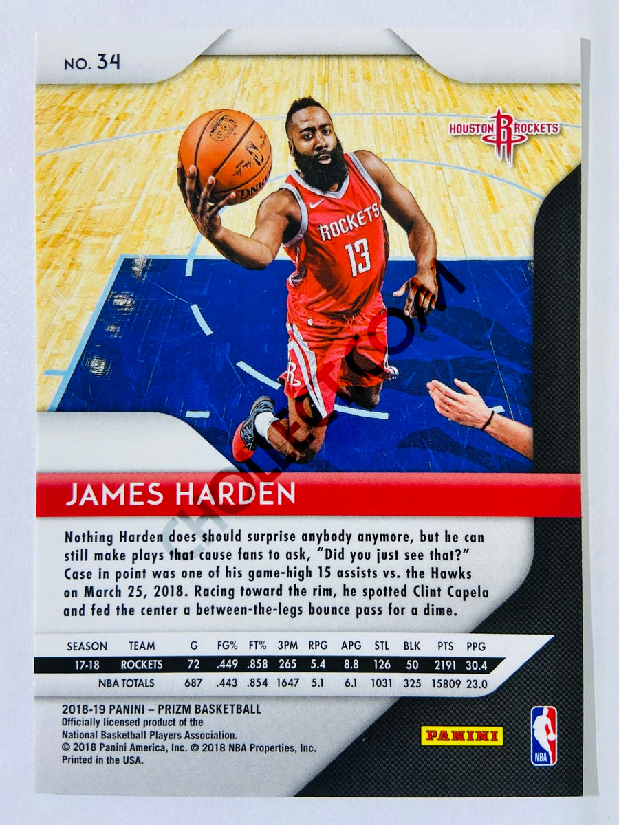 James Harden - Houston Rockets 2018-19 Panini Prizm #34