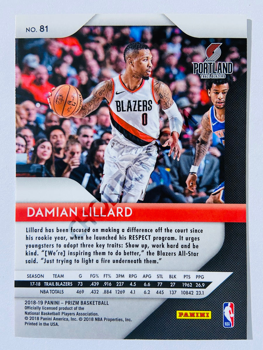 Damian Lillard - Portland Trail Blazers 2018-19 Panini Prizm #81