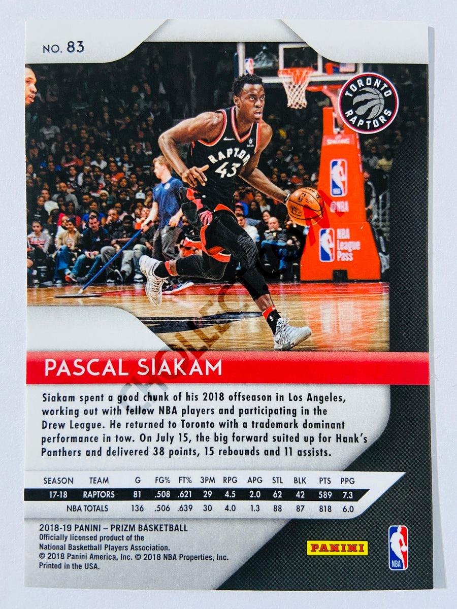 Pascal Siakam - Toronto Raptors 2018-19 Panini Prizm #83