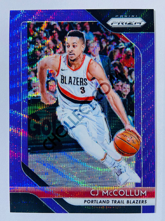 CJ McCollum - Portland Trail Blazers 2018-19 Panini Prizm Purple Wave Parallel #91