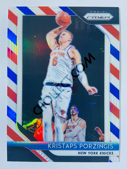 Kristaps Porzingis - New York Knicks 2018-19 Panini Prizm Red/White/Blue Parallel #267