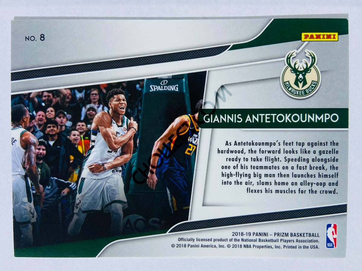 Giannis Antetokounmpo - Milwaukee Bucks 2018-19 Panini Prizm Get Hyped! Insert #8