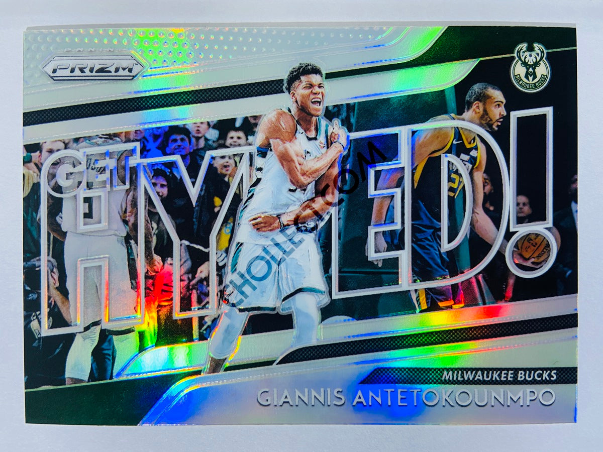 Giannis Antetokounmpo - Milwaukee Bucks 2018-19 Panini Prizm Get Hyped! Silver Parallel #8