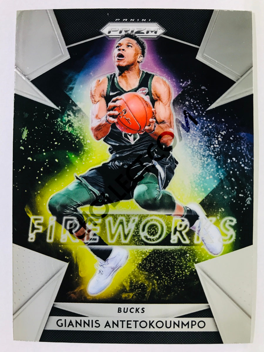 Giannis Antetokounmpo - Milwaukee Bucks 2018-19 Panini Prizm Fireworks Insert #18