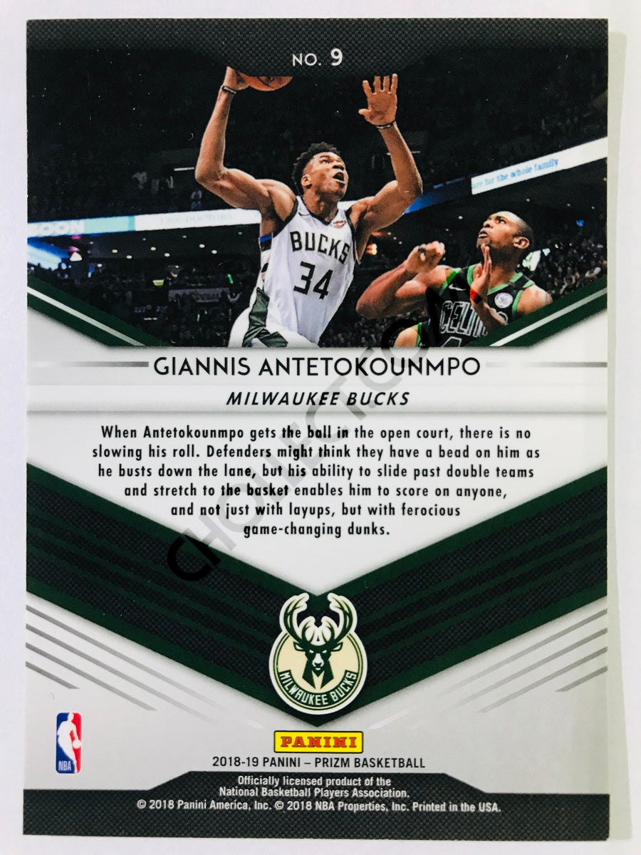 Giannis Antetokounmpo - Milwaukee Bucks 2018-19 Panini Prizm Go Hard or Go Home Insert #9