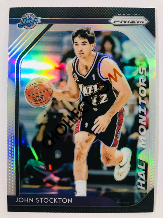 John Stockton - Utah Jazz 2018-19 Panini Prizm Hall Monitors Silver Parallel #7