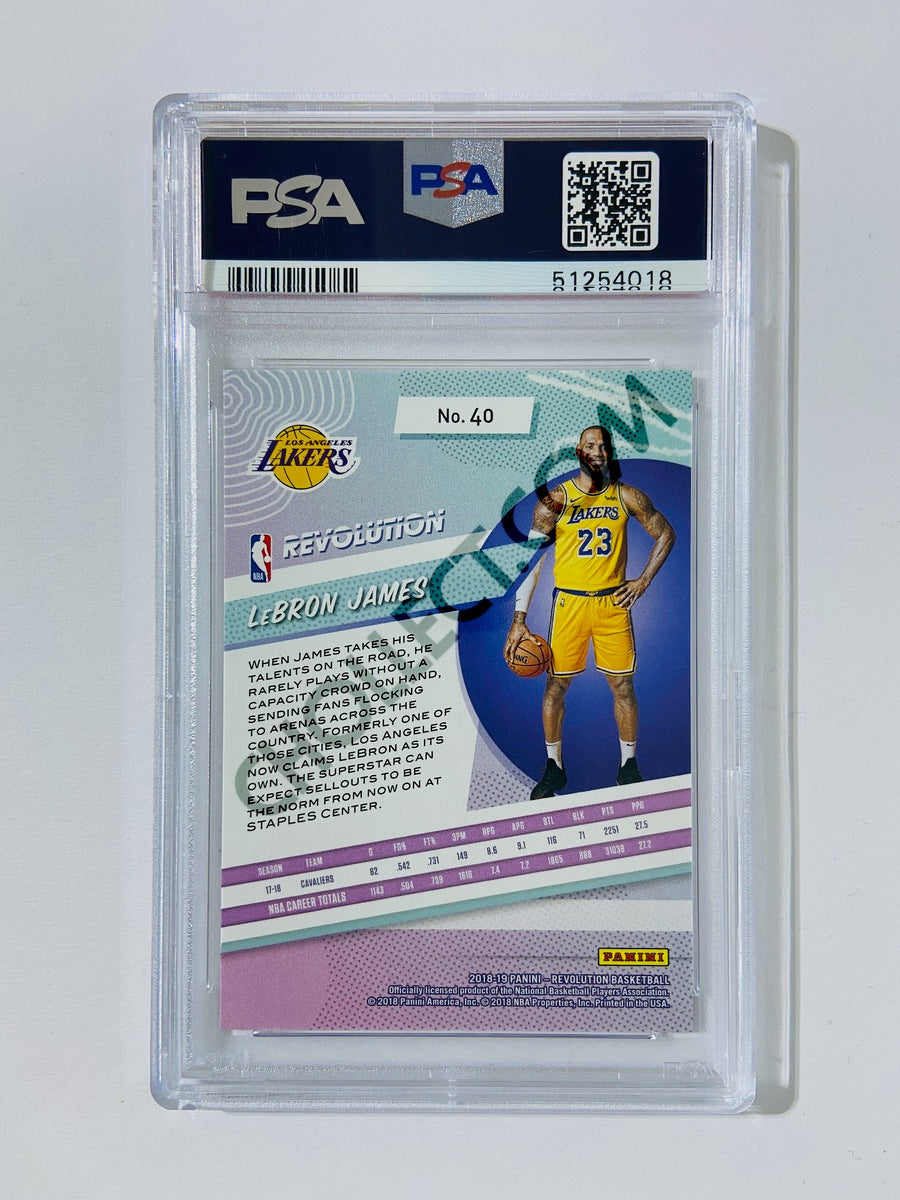 Lebron James – Los Angeles Lakers 2018-19 Panini Revolution #40 [PSA 10] SN: 51254018