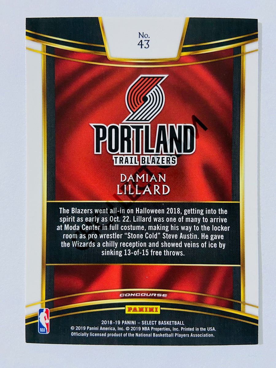 Damian Lillard – Portland Trail Blazers 2018-19 Panini Select Concourse Level #43