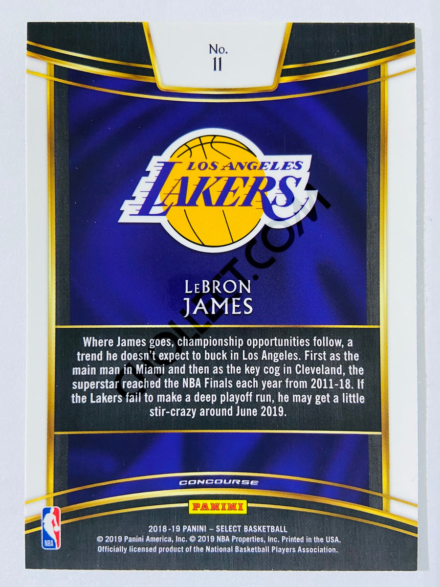 LeBron James - Los Angeles Lakers 2018-19 Panini Select Concourse Level #11