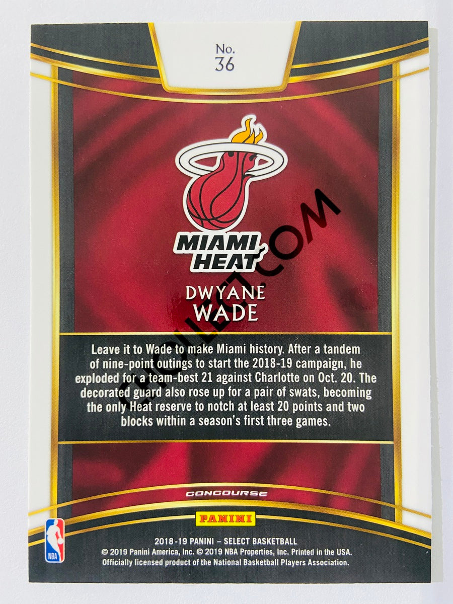Dwyane Wade - Miami Heat 2017-18 Panini Select Concourse Level  #36