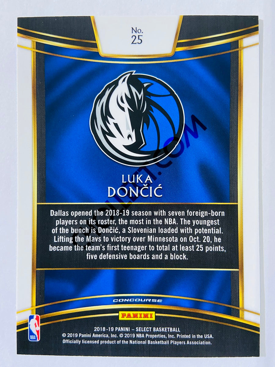 Luka Doncic - Dallas Mavericks 2018-19 Panini Select Concourse Level RC Rookie #25