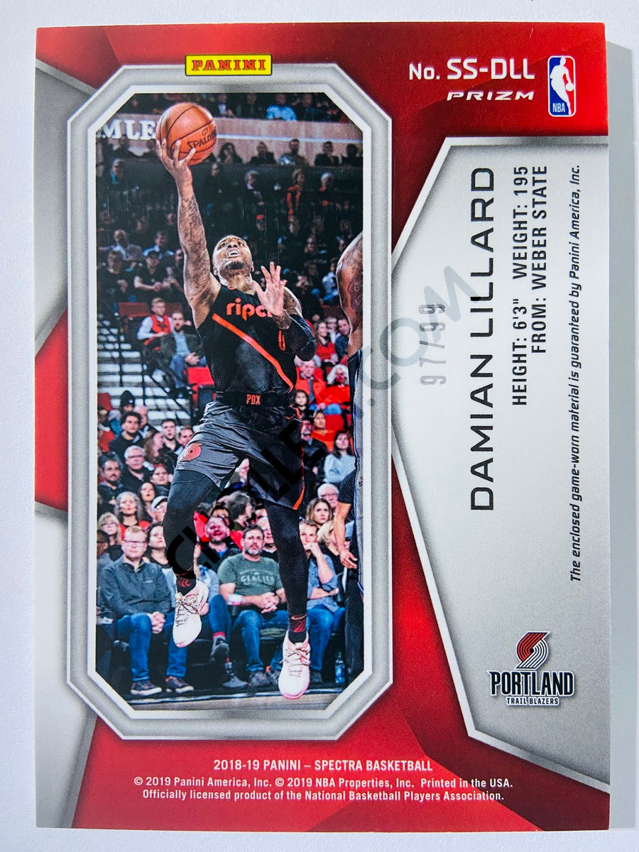 Damian Lillard - Portland Trail Blazers 2018-19 Panini Spectra Spectacular Swatches #8 | 97/99