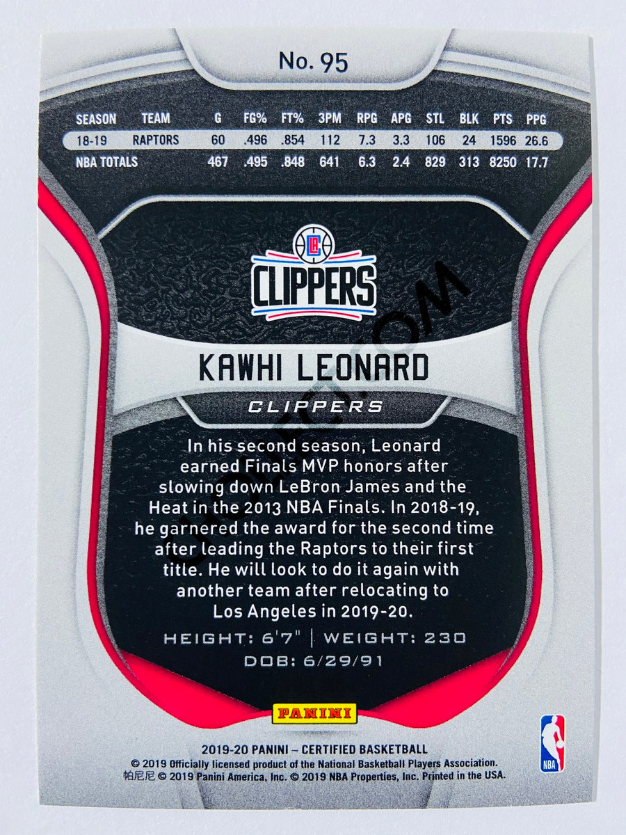 Kawhi Leonard - Los Angeles Clippers 2019-20 Panini Certified #95