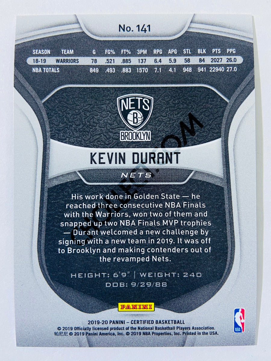 Kevin Durant - Brooklyn Nets 2019-20 Panini Certified Blue Parallel #141