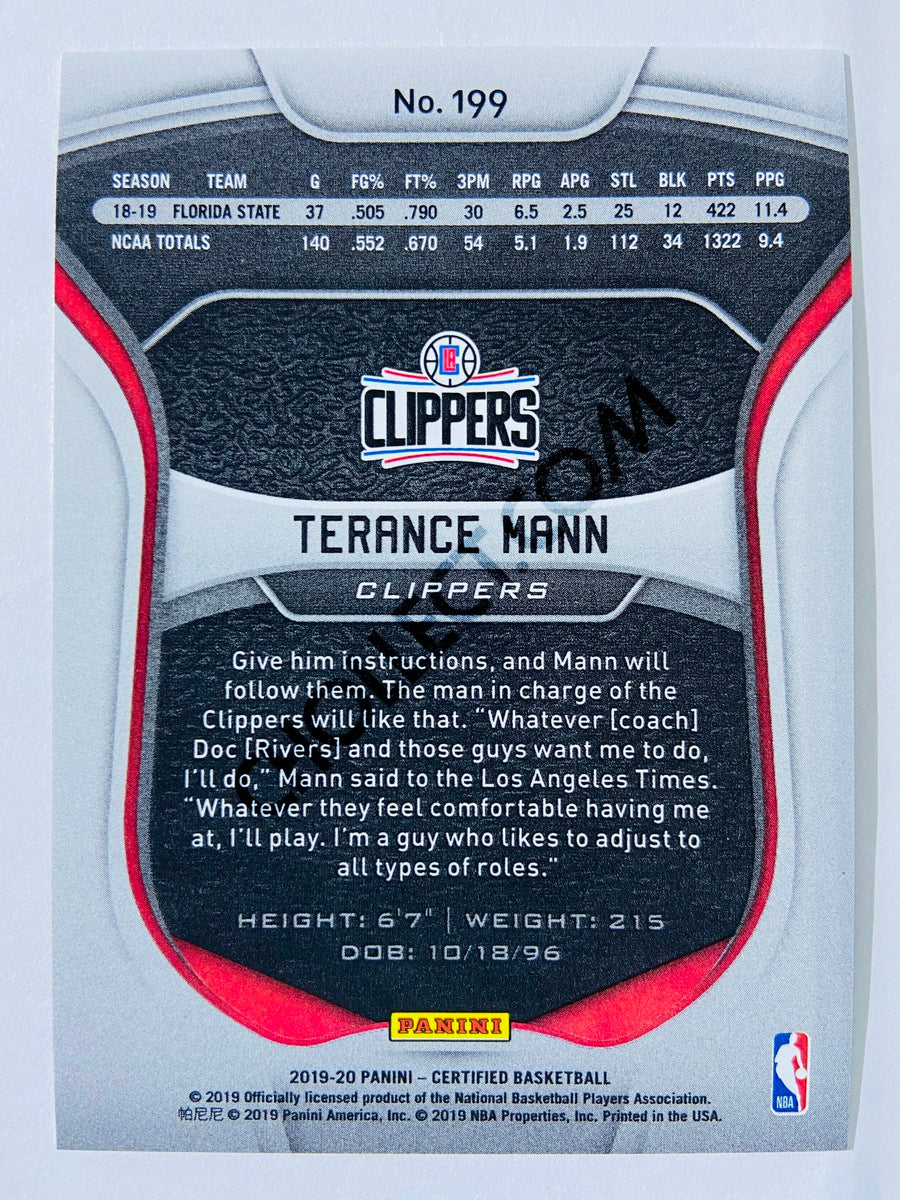 Terance Mann - Los Angeles Clippers 2019-20 Panini Certified Red Parallel RC Rookie #199