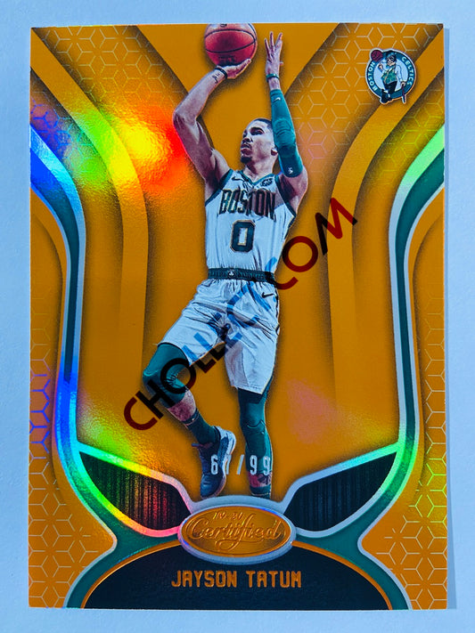 Jayson Tatum - Boston Celtics 2019-20 Panini Certified #82 Orange Parallel 67/99