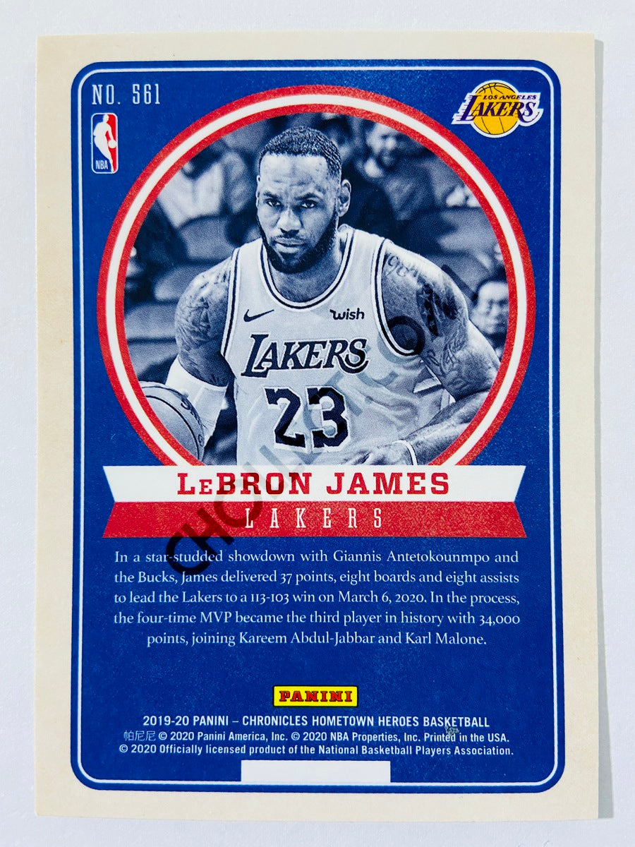 LeBron James - Los Angeles Lakers 2019-20 Panini Chronicles Hometown Heroes #561