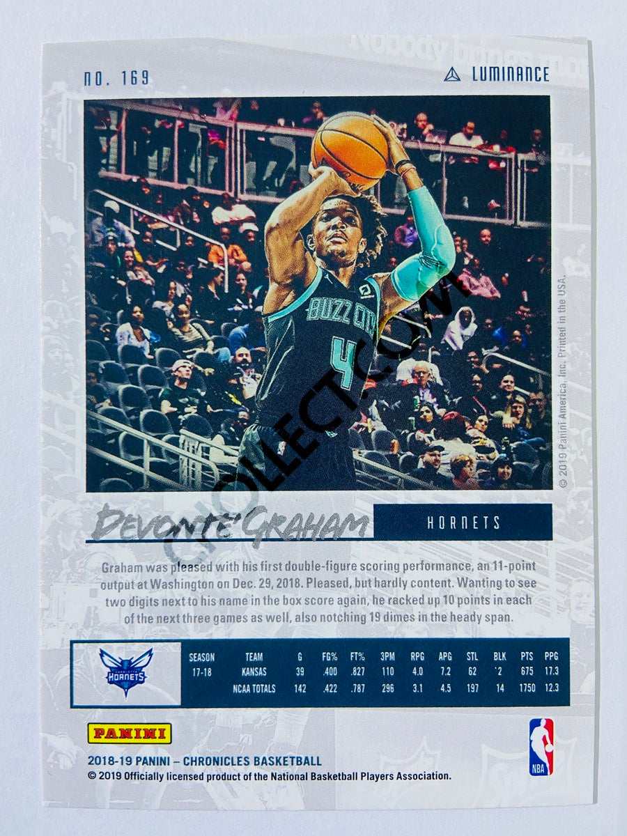 Devonte Graham - Charlotte Hornets 2018-19 Panini Chronicles Luminance RC Rookie #169