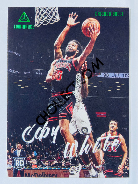 Coby White - Chicago Bulls 2019-20 Panini Chronicles Luminance Green Parallel RC Rookie #145