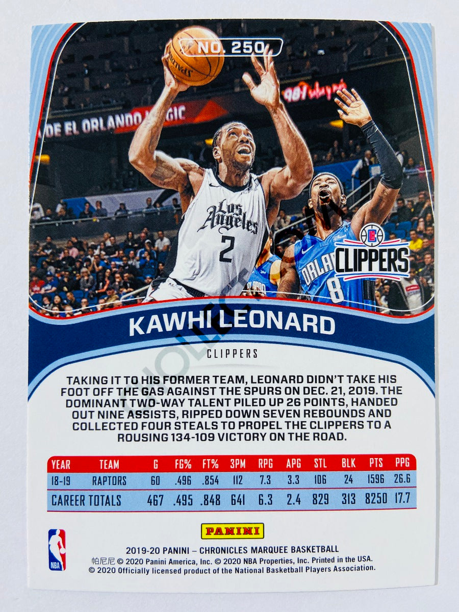 Kawhi Leonard - Los Angeles Clippers 2019-20 Panini Chronicles Marquee #250