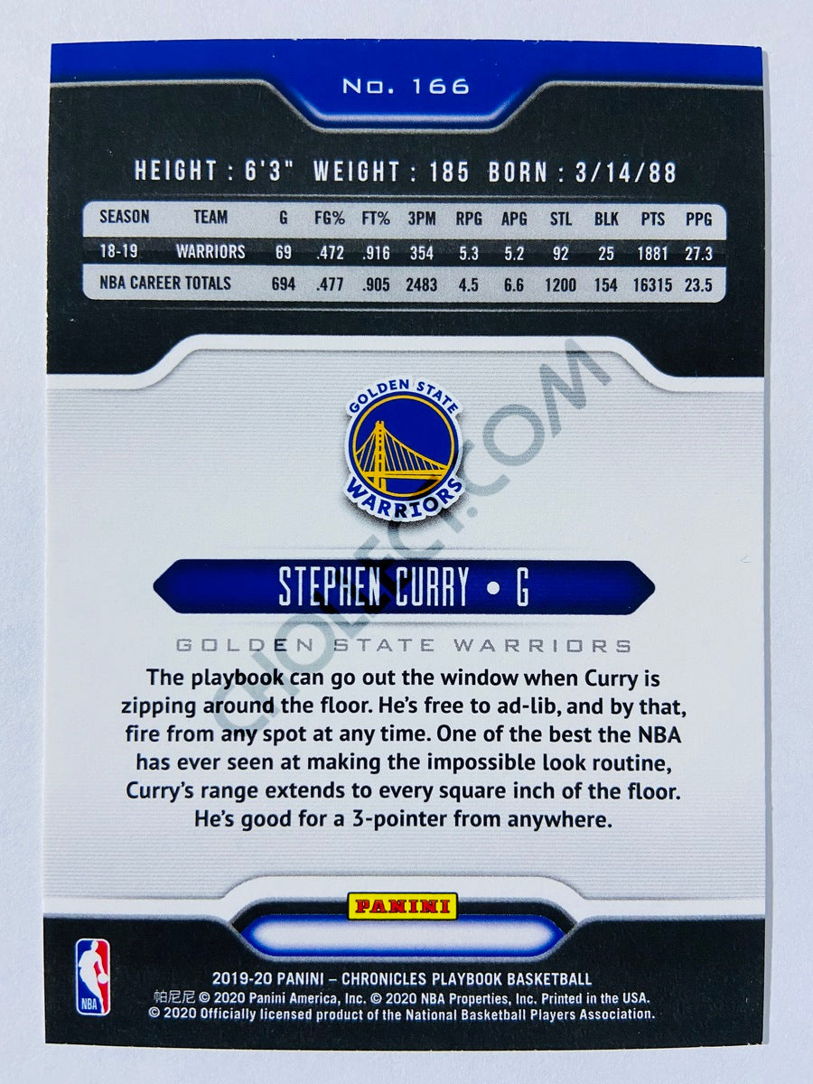 Stephen Curry - Golden State Warriors 2019-20 Panini Chronicles Playbook Pink Parallel #166