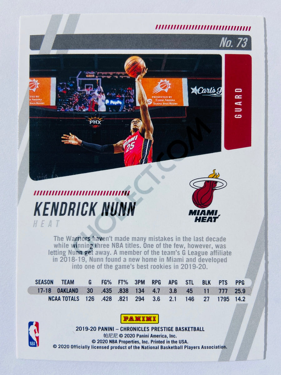 Kendrick Nunn - Miami Heat 2019-20 Panini Chronicles Prestige RC Rookie #300