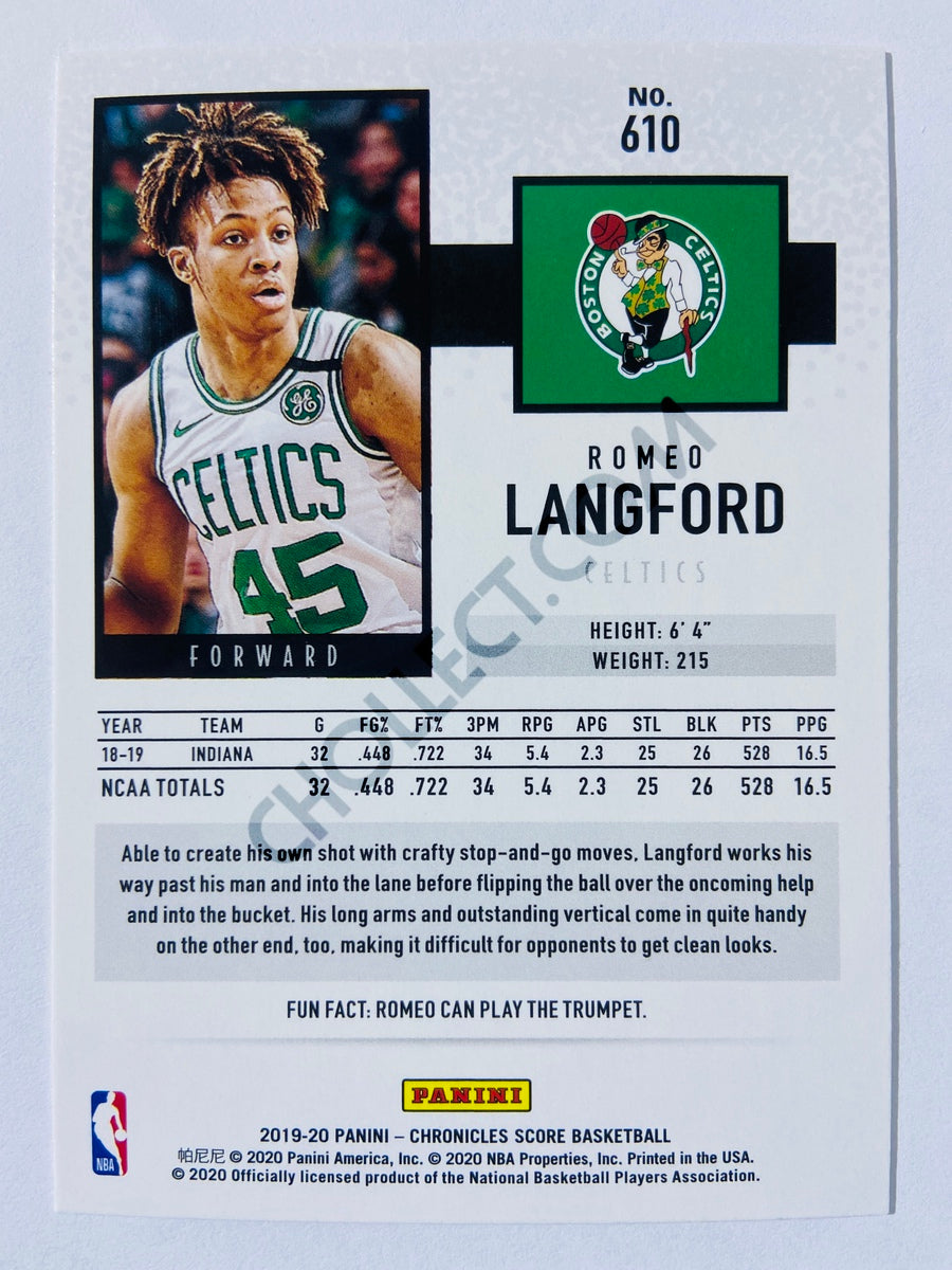 Romeo Langford - Boston Celtics 2019-20 Panini Chronicles Score RC Rookie #610