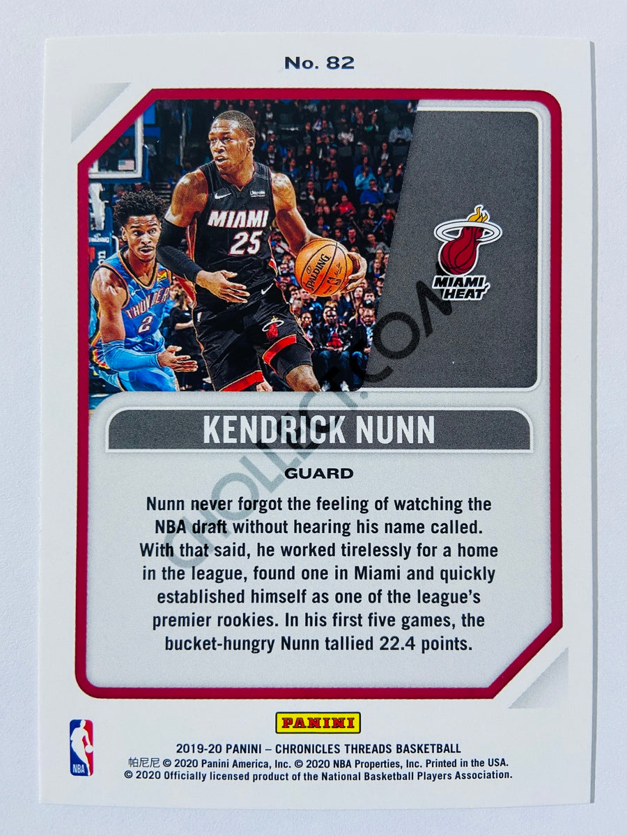 Kendrick Nunn - Miami Heat 2019-20 Panini Chronicles Threads RC Rookie #82