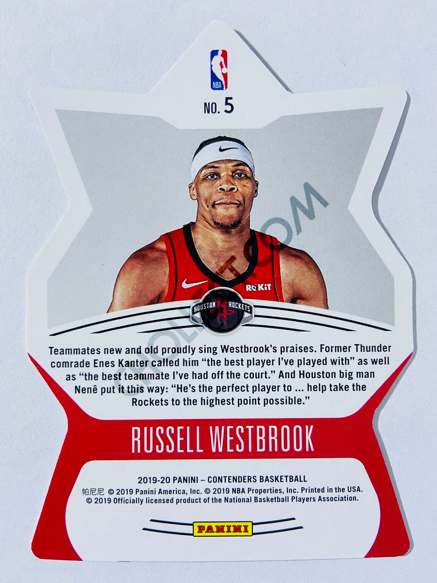 Russell Westbrook - Houston Rockets 2019-20 Panini Contenders Superstar Die-Cut Insert #5