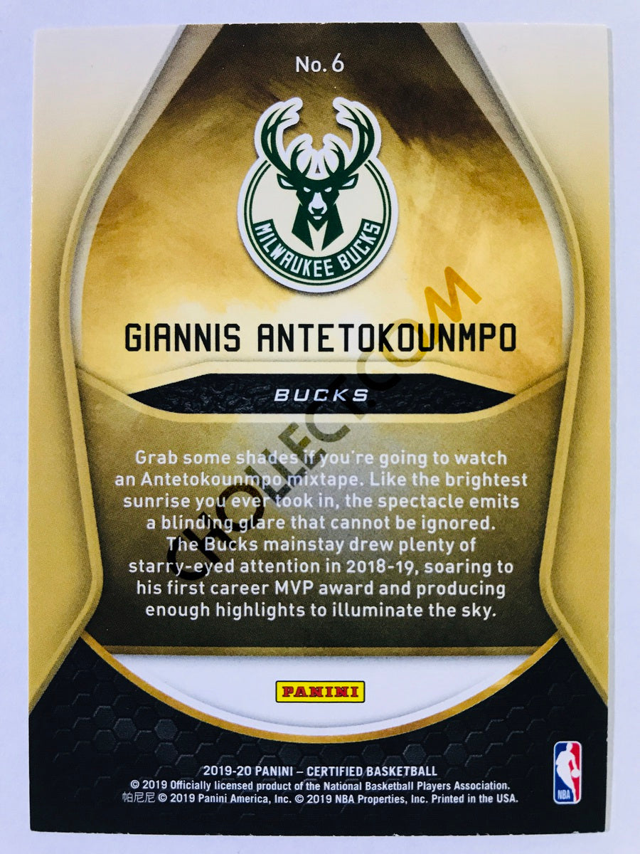 Giannis Antetokounmpo - Milwaukee Bucks 2019-20 Panini Certified Gold Team #6