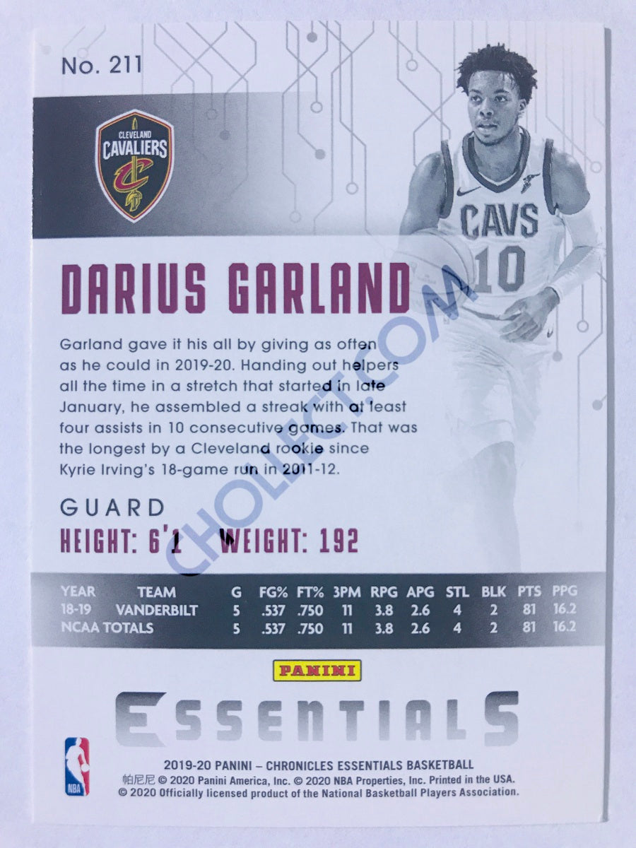 Darius Garland - Cleveland Cavaliers 2019-20 Panini Chronicles Essentials RC Rookie #211