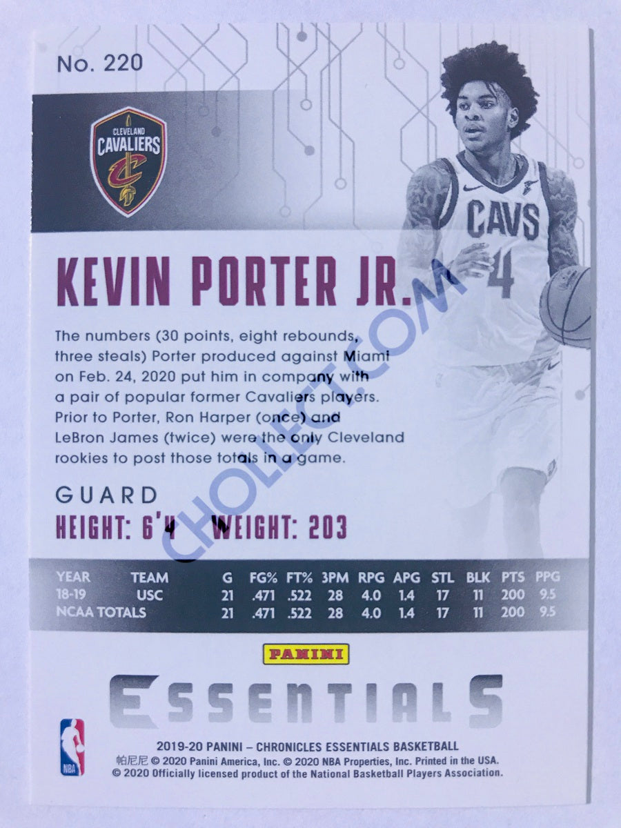 Kevin Porter Jr. - Cleveland Cavaliers 2019-20 Panini Chronicles Essentials RC Rookie #220