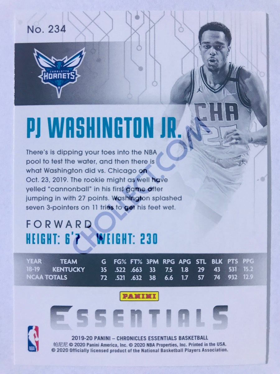 PJ Washington Jr. - Charlotte Hornets 2019-20 Panini Chronicles Essentials RC Rookie #234